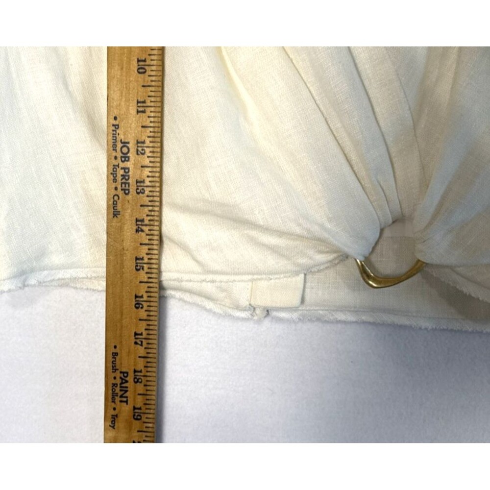 Aje. Byblos Ring-Embellished 100% Linen Crop Top Sz 8 Designer Quiet Luxury - Picture 9 of 15